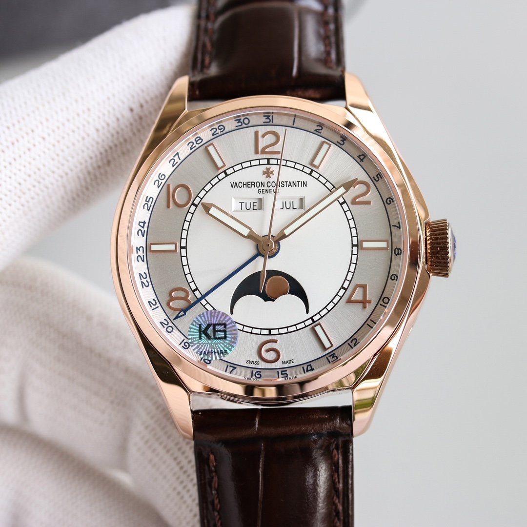 VACHERON TRIPLE-DATE 40MM ROSE GOLD GREY DIAL