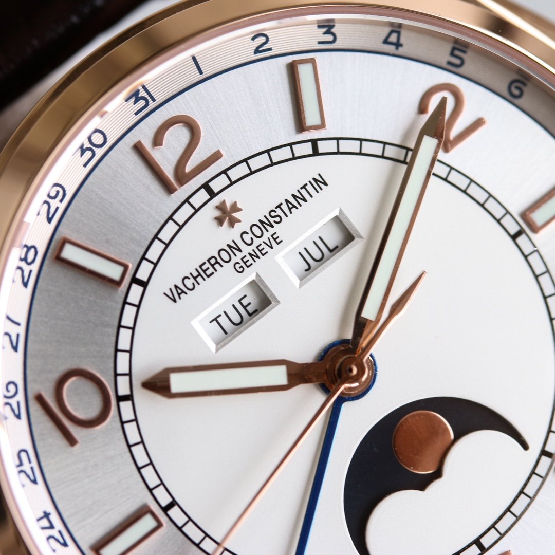 VACHERON TRIPLE-DATE 40MM ROSE GOLD GREY DIAL