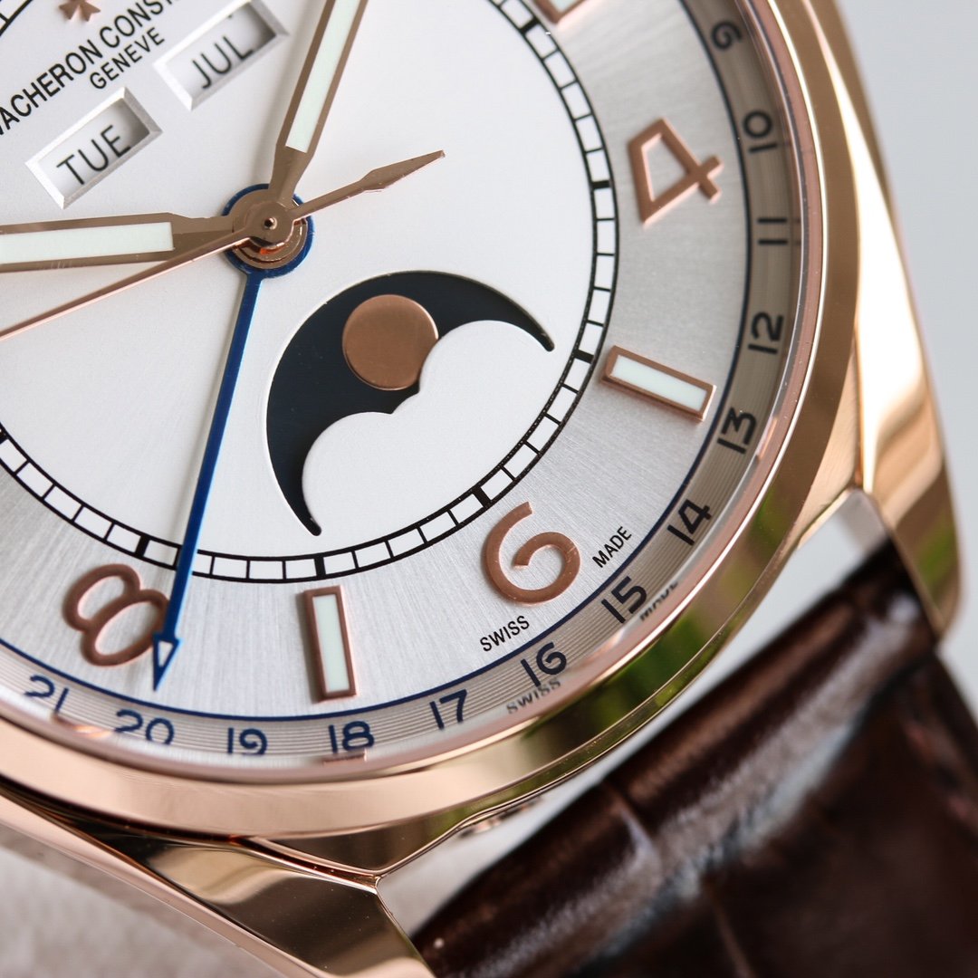 VACHERON TRIPLE-DATE 40MM ROSE GOLD GREY DIAL