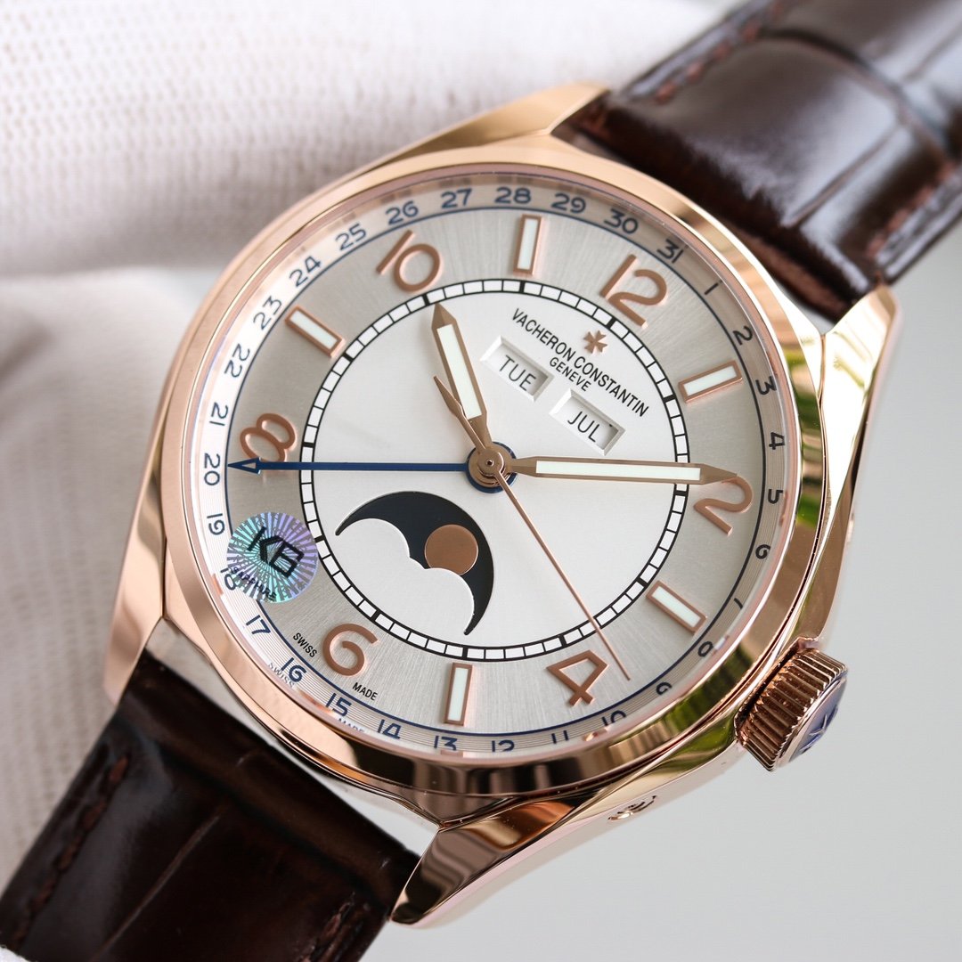 VACHERON TRIPLE-DATE 40MM ROSE GOLD GREY DIAL