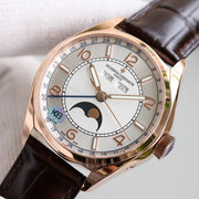 VACHERON TRIPLE-DATE 40MM ROSE GOLD GREY DIAL