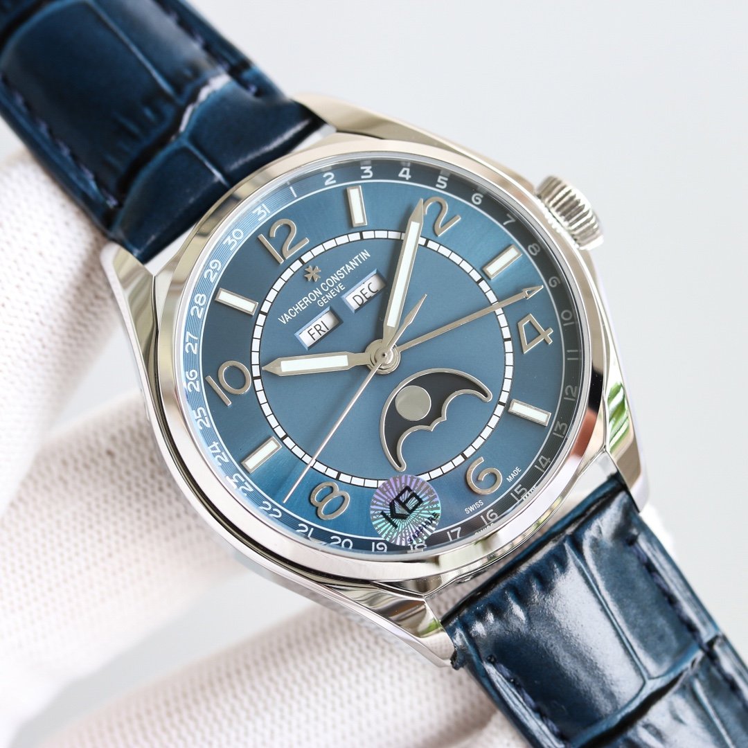 VACHERON TRIPLE-DATE 40MM STEEL BLUE DIAL