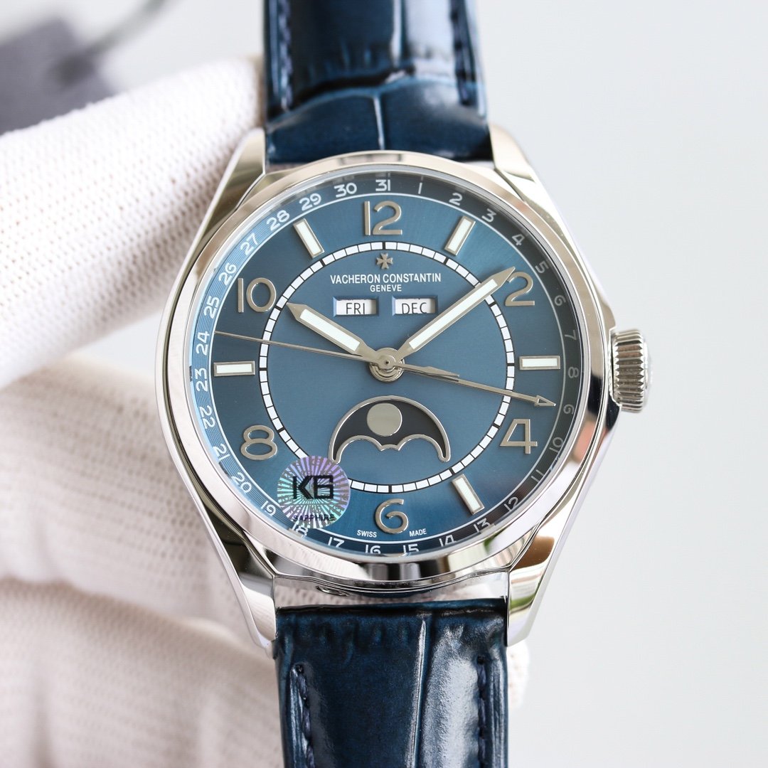 VACHERON TRIPLE-DATE 40MM STEEL BLUE DIAL