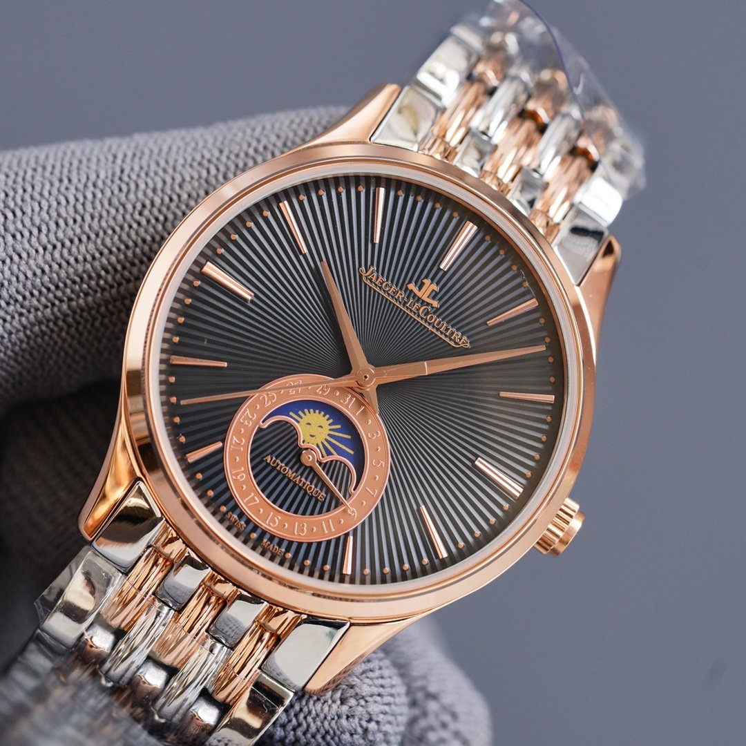 JAEGER LECOULTRE ULTRA THIN TWO-TONE GOLD STEEL MOONPHASE