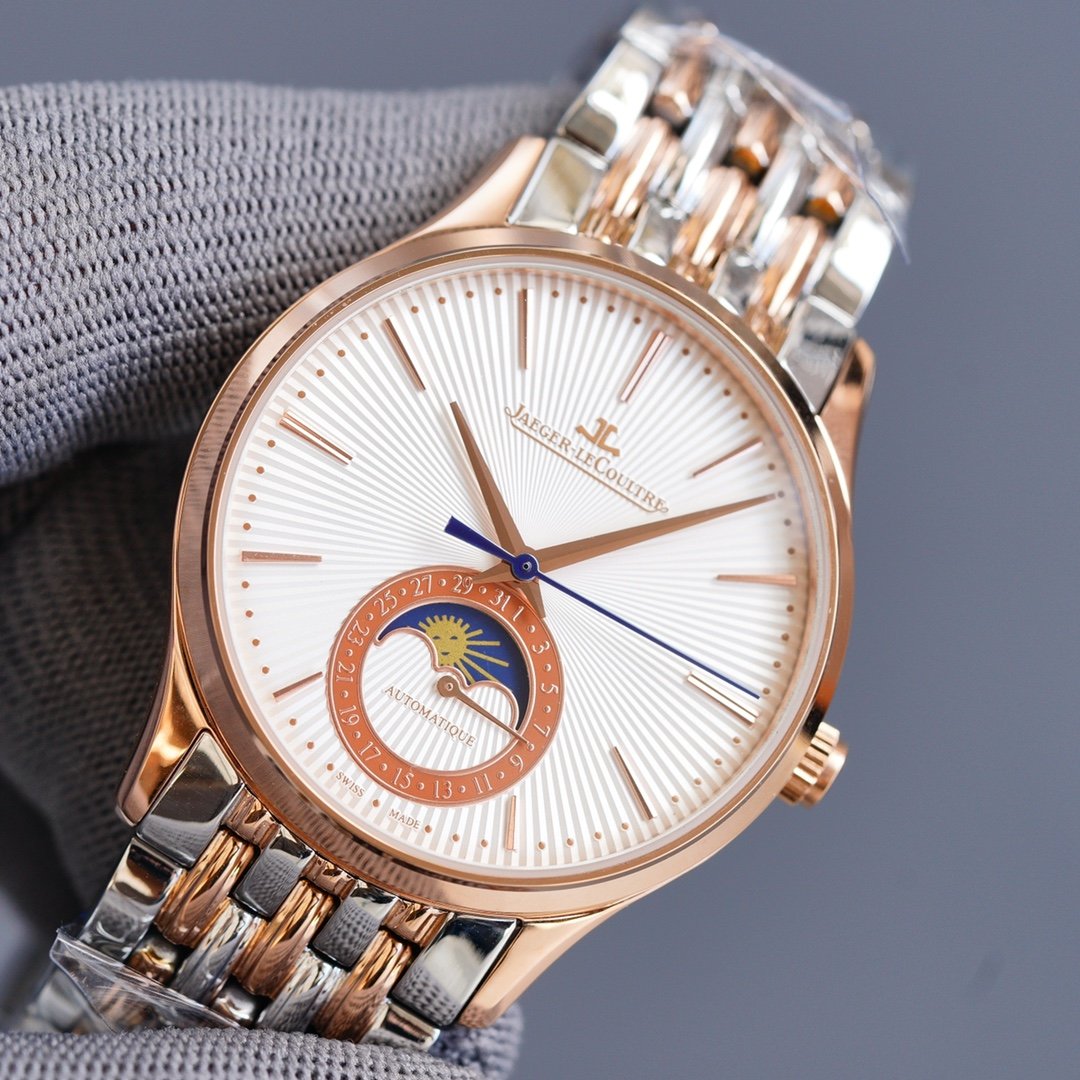 JAEGER LECOULTRE ULTRA THIN TWO-TONE GOLD STEEL MOONPHASE