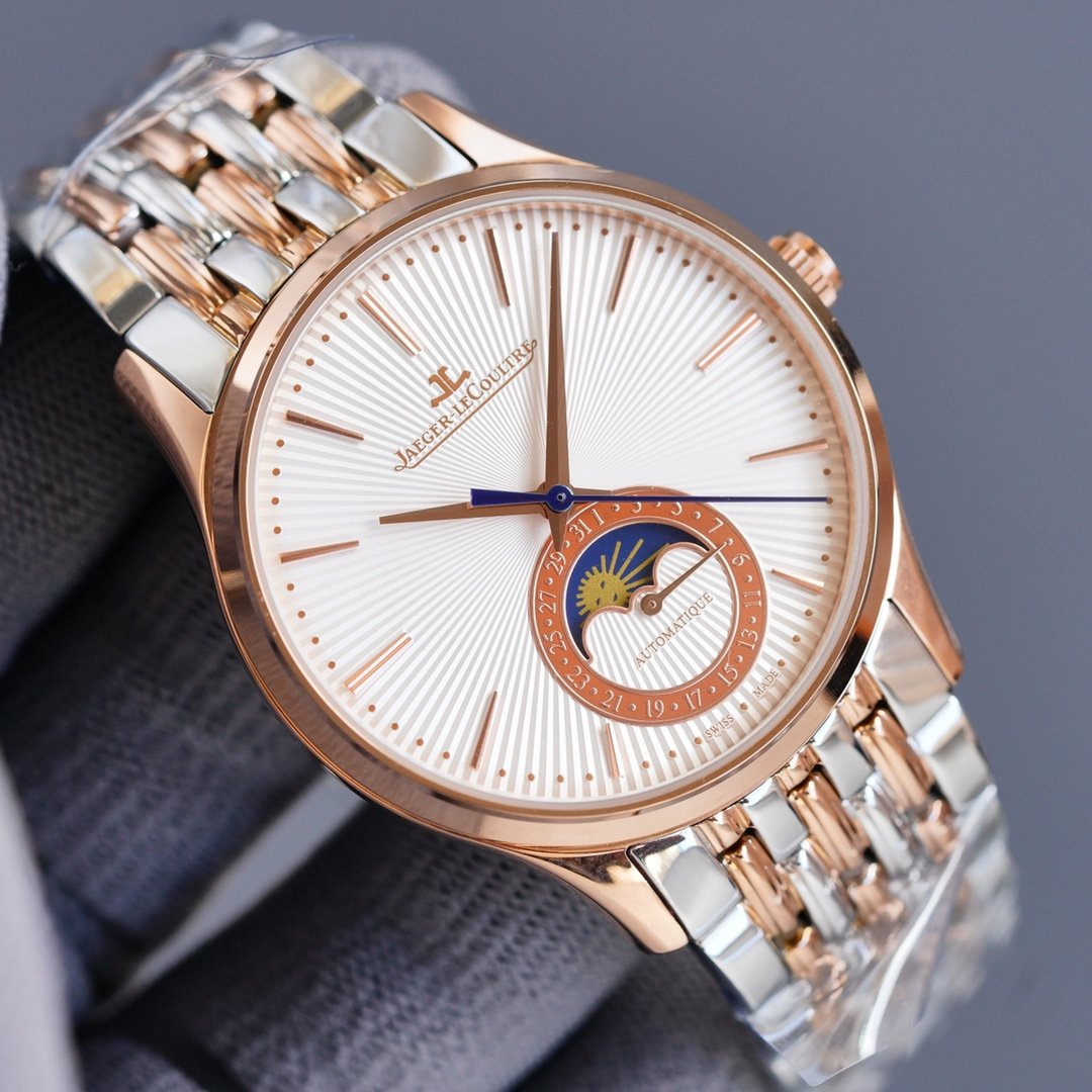 JAEGER LECOULTRE ULTRA THIN TWO-TONE GOLD STEEL MOONPHASE