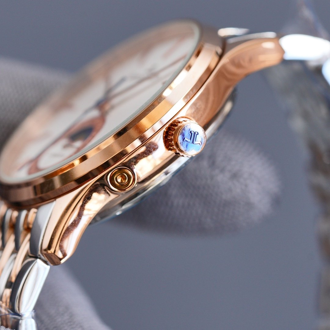 JAEGER LECOULTRE ULTRA THIN TWO-TONE GOLD STEEL MOONPHASE