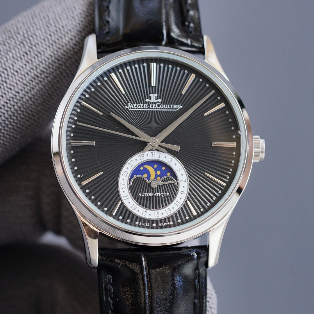 JAEGER LECOULTRE ULTRA THIN STEEL CASE MOONPHASE