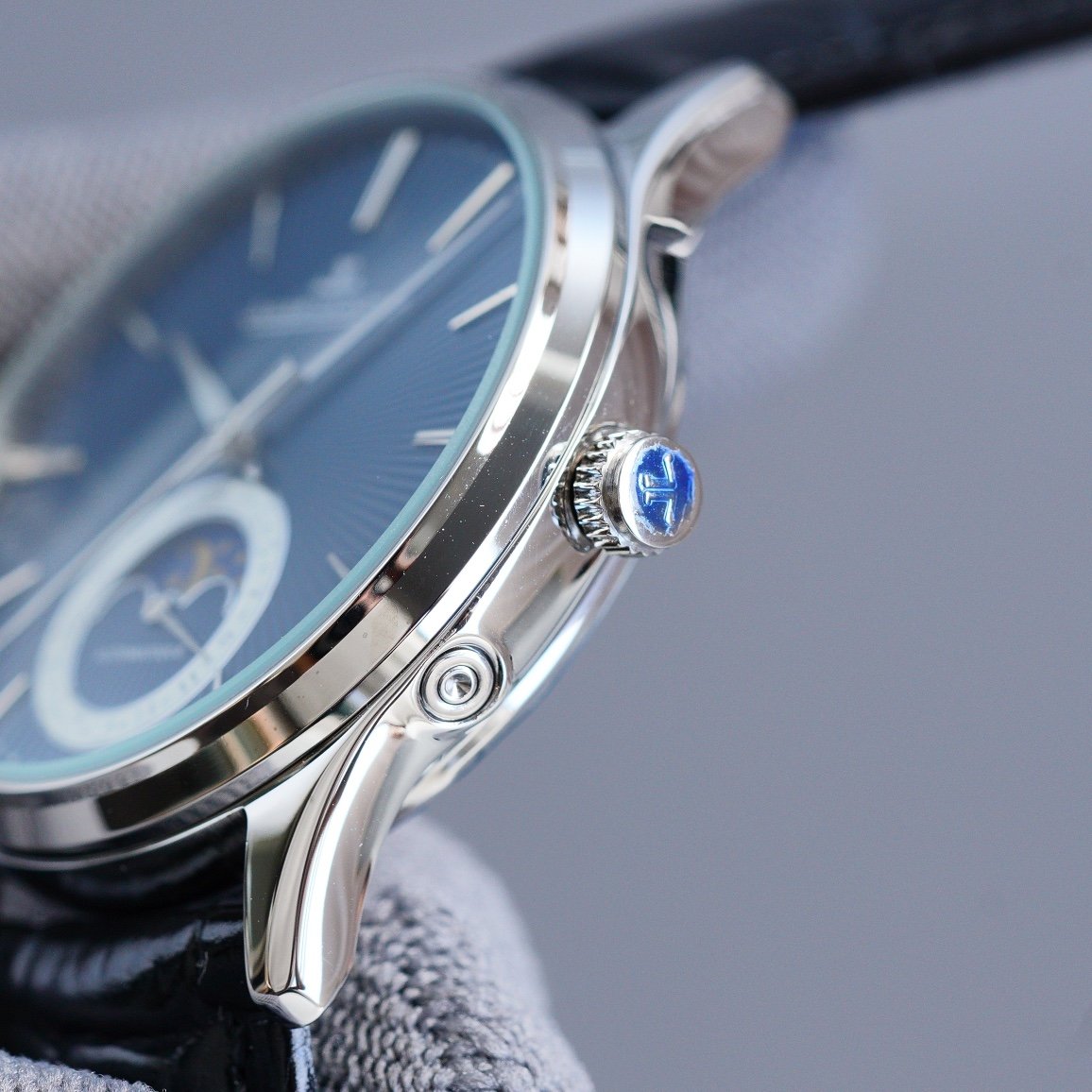 JAEGER LECOULTRE ULTRA THIN STEEL CASE MOONPHASE
