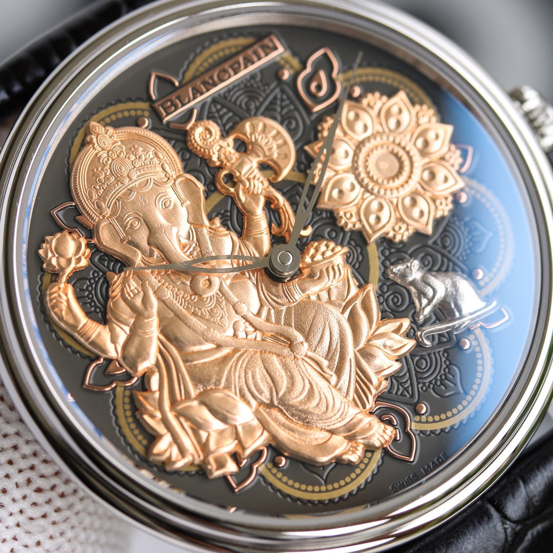 VILLARET GANESH 40MM STEEL CASE BLACK DIAL