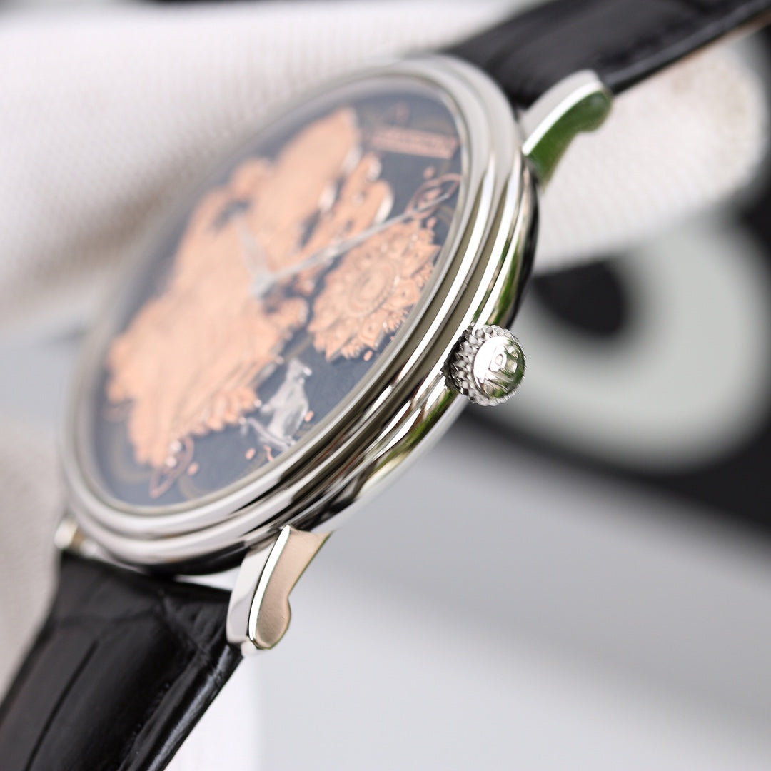 VILLARET GANESH 40MM STEEL CASE BLACK DIAL