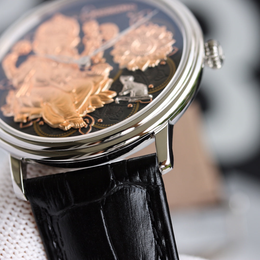 VILLARET GANESH 40MM STEEL CASE BLACK DIAL