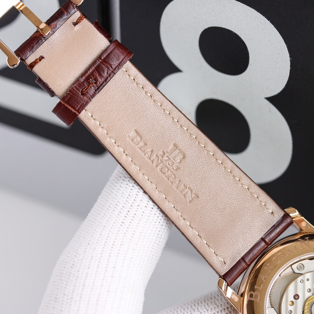 VILLARET GANESH 40MM ROSE GOLD CASE BLACK DIAL