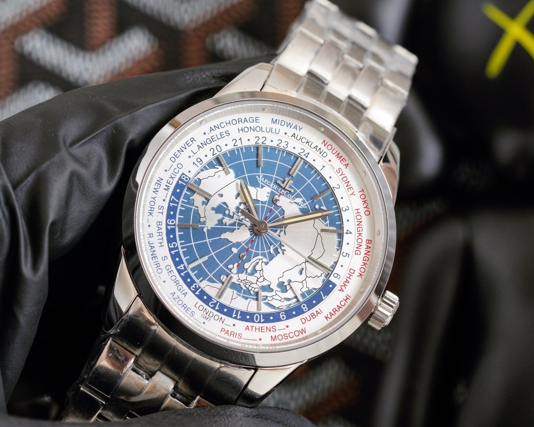 JAEGER GEOPHYSIC UNIVERSAL TIME STEEL BRACELET