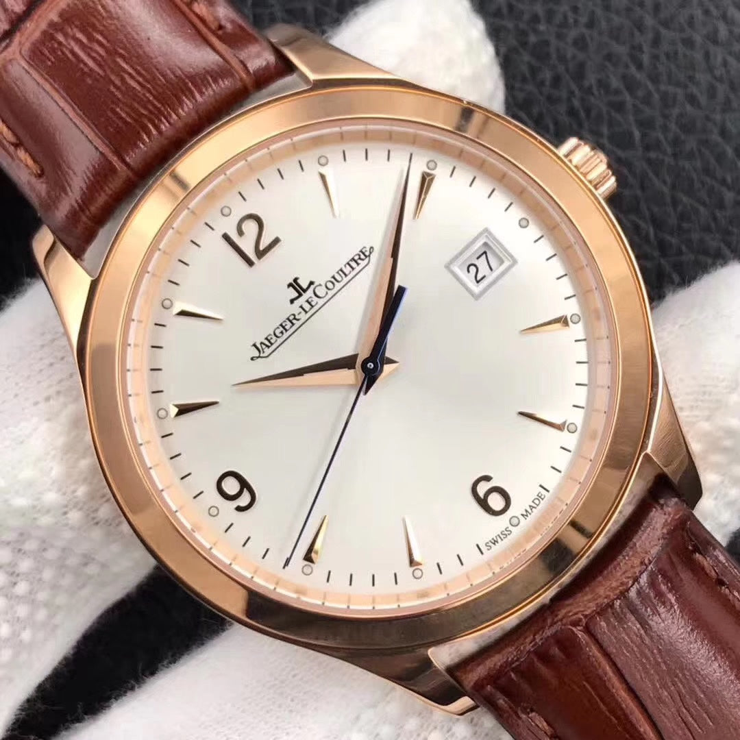 JAEGER MASTER CONTROL DATE 40MM ROSE GOLD WHITE DIAL