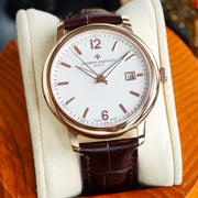 VACHERON PATRIMONY 40MM WHITE DIAL ARABIC NUMERALS