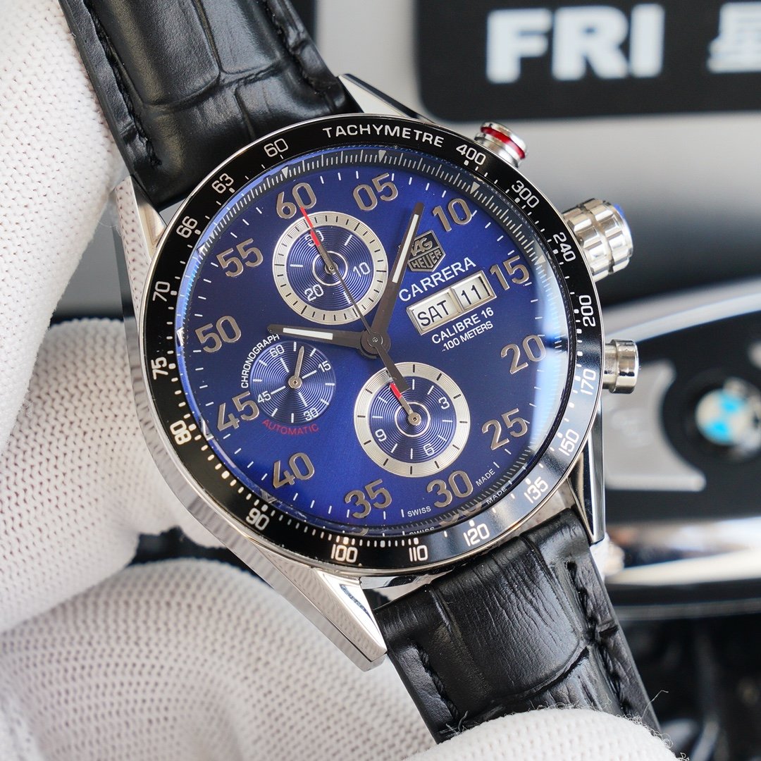 CARRERA CALIBRE 16 DAY-DATE CHRONOGRAPH 43MM LEATHER
