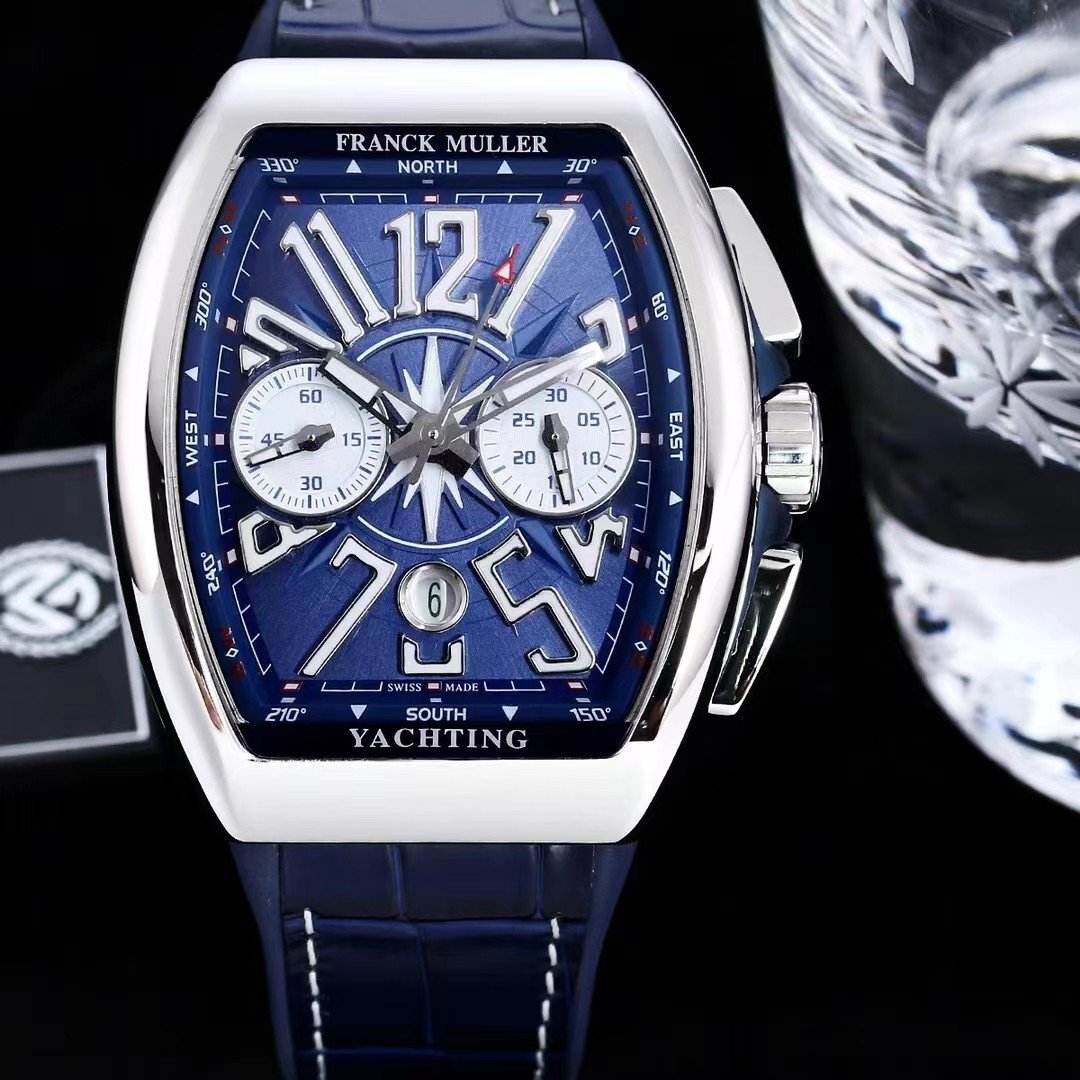 FRANCK VANGUARD 44MM YACHTING CHRONOGRAPH BLUE DIAL
