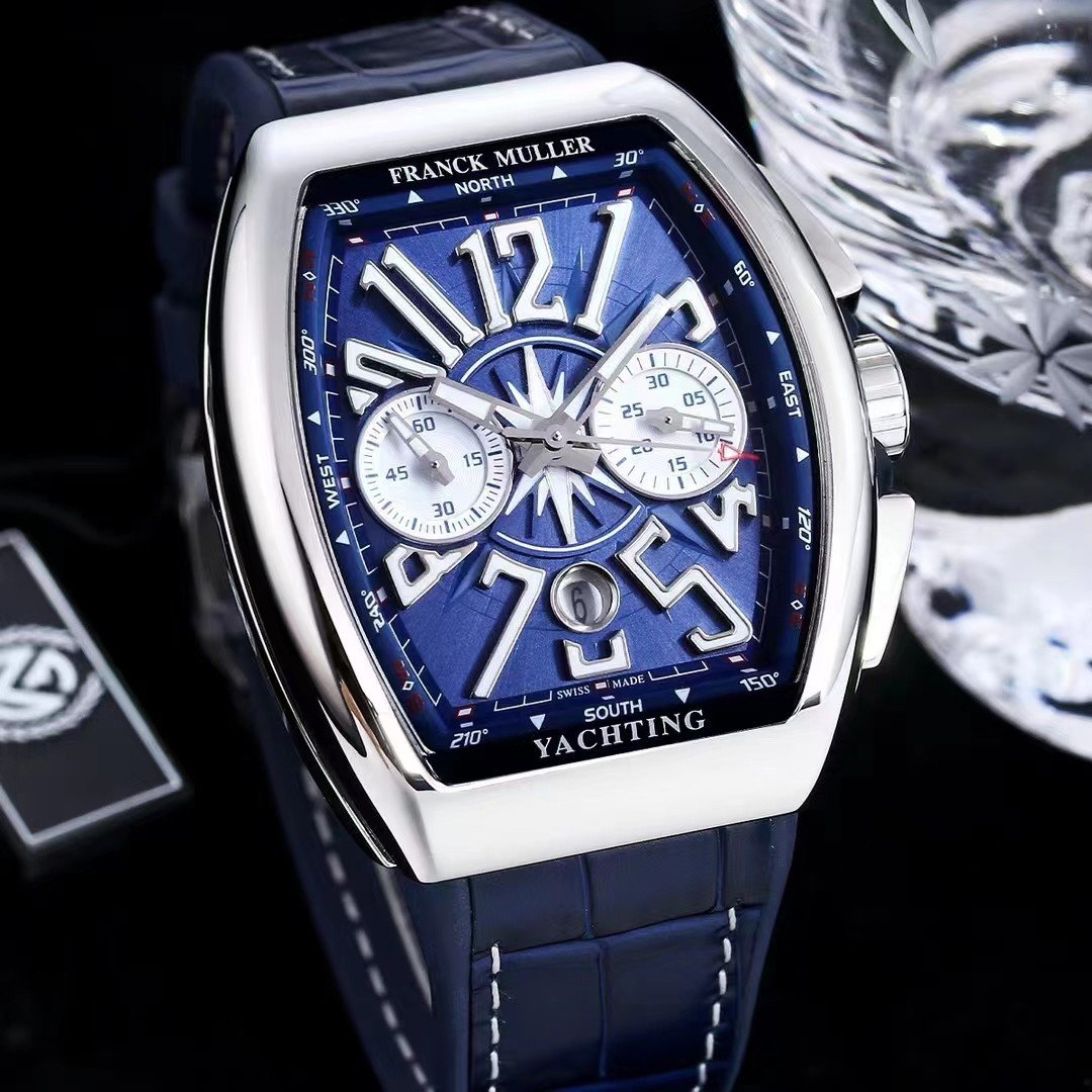 FRANCK VANGUARD 44MM YACHTING CHRONOGRAPH BLUE DIAL