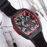 FRANCK VANGUARD RACING 44MM CARBON RED SKELETON DIAL