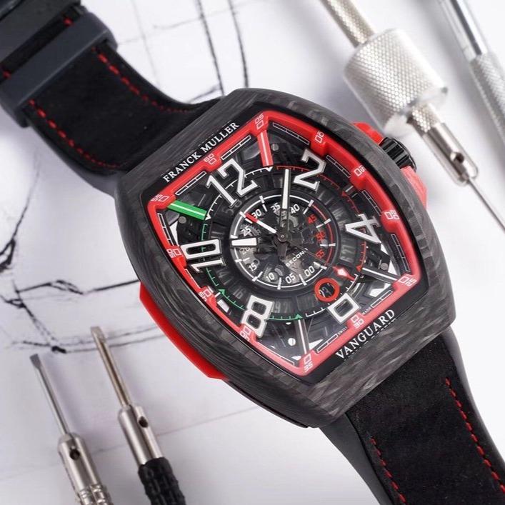 FRANCK VANGUARD RACING 44MM CARBON RED SKELETON DIAL