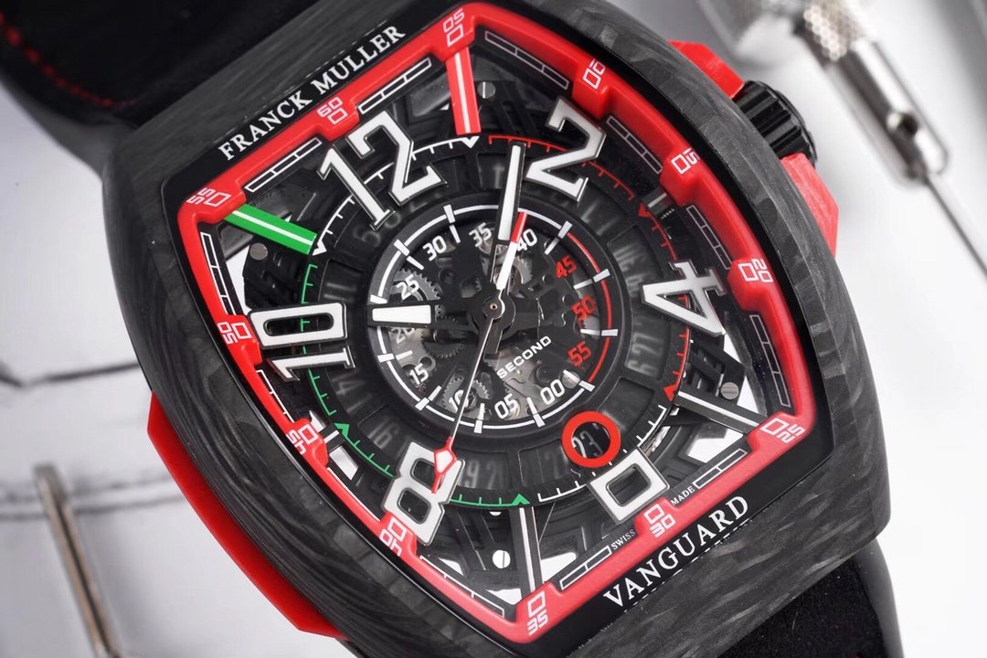 FRANCK VANGUARD RACING 44MM CARBON RED SKELETON DIAL