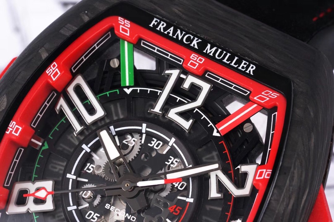 FRANCK VANGUARD RACING 44MM CARBON RED SKELETON DIAL