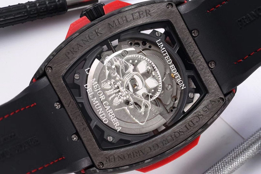 FRANCK VANGUARD RACING 44MM CARBON RED SKELETON DIAL
