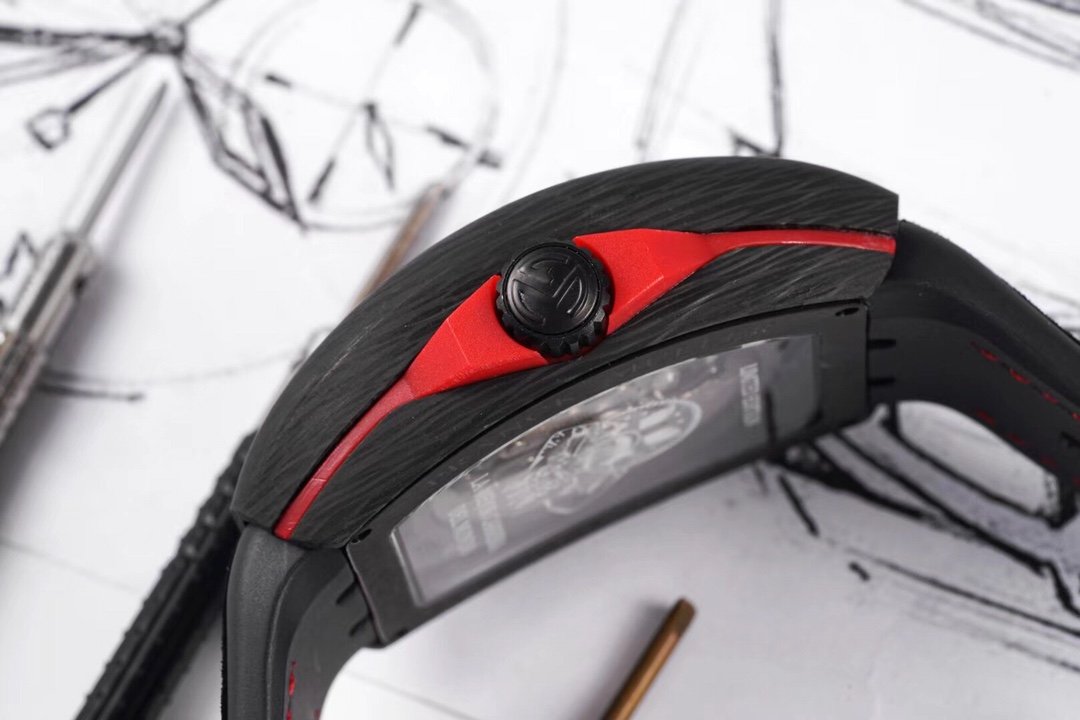 FRANCK VANGUARD RACING 44MM CARBON RED SKELETON DIAL