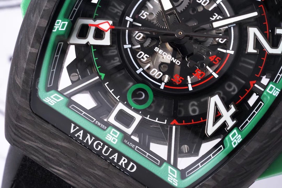 FRANCK VANGUARD RACING 44MM CARBON BLUE SKELETON DIAL