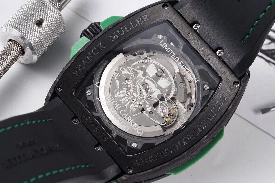 FRANCK VANGUARD RACING 44MM CARBON BLUE SKELETON DIAL