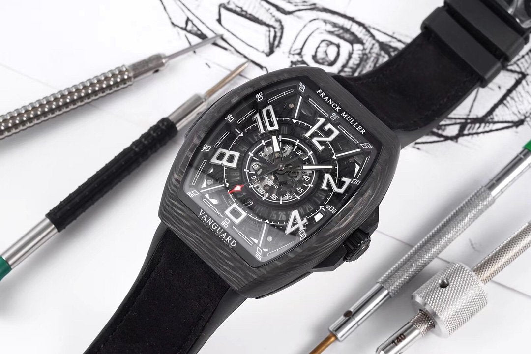 FRANCK VANGUARD RACING 44MM CARBON WHITE SKELETON DIAL