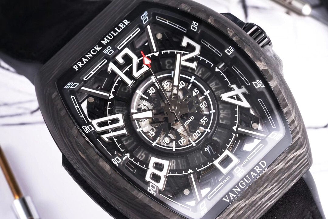 FRANCK VANGUARD RACING 44MM CARBON WHITE SKELETON DIAL