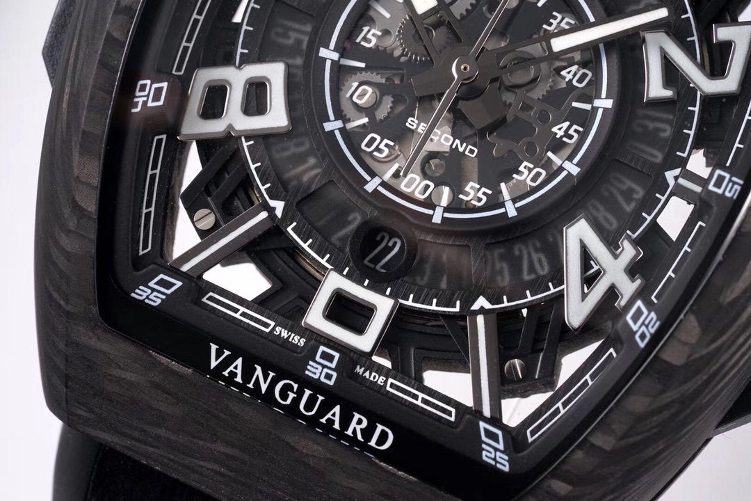 FRANCK VANGUARD RACING 44MM CARBON WHITE SKELETON DIAL