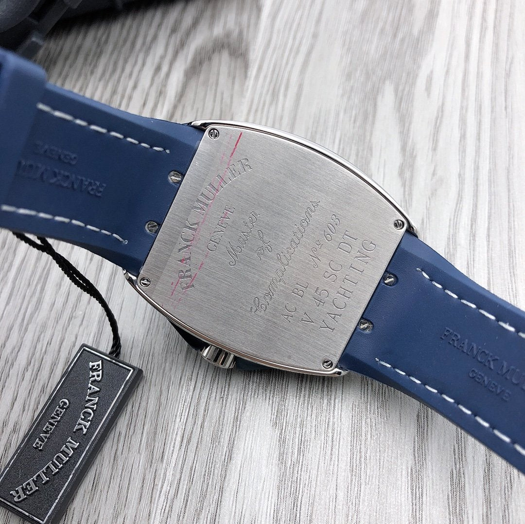 FRANCK VANGUARD 44MM KOI STEEL CASE BLUE DIAL