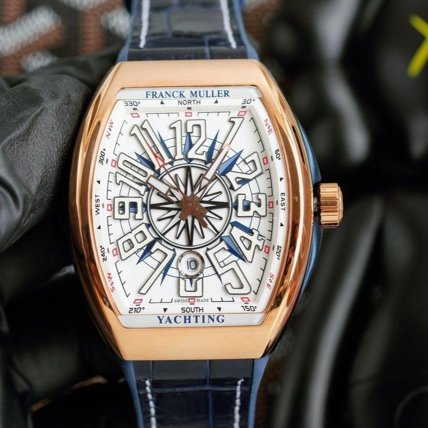 FRANCK VANGUARD YACHTING 45MM ROSE GOLD WHITE DIAL