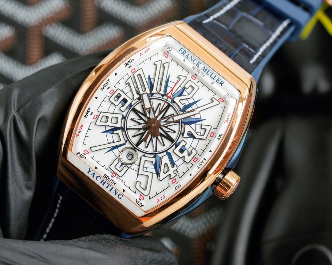 FRANCK VANGUARD YACHTING 45MM ROSE GOLD WHITE DIAL