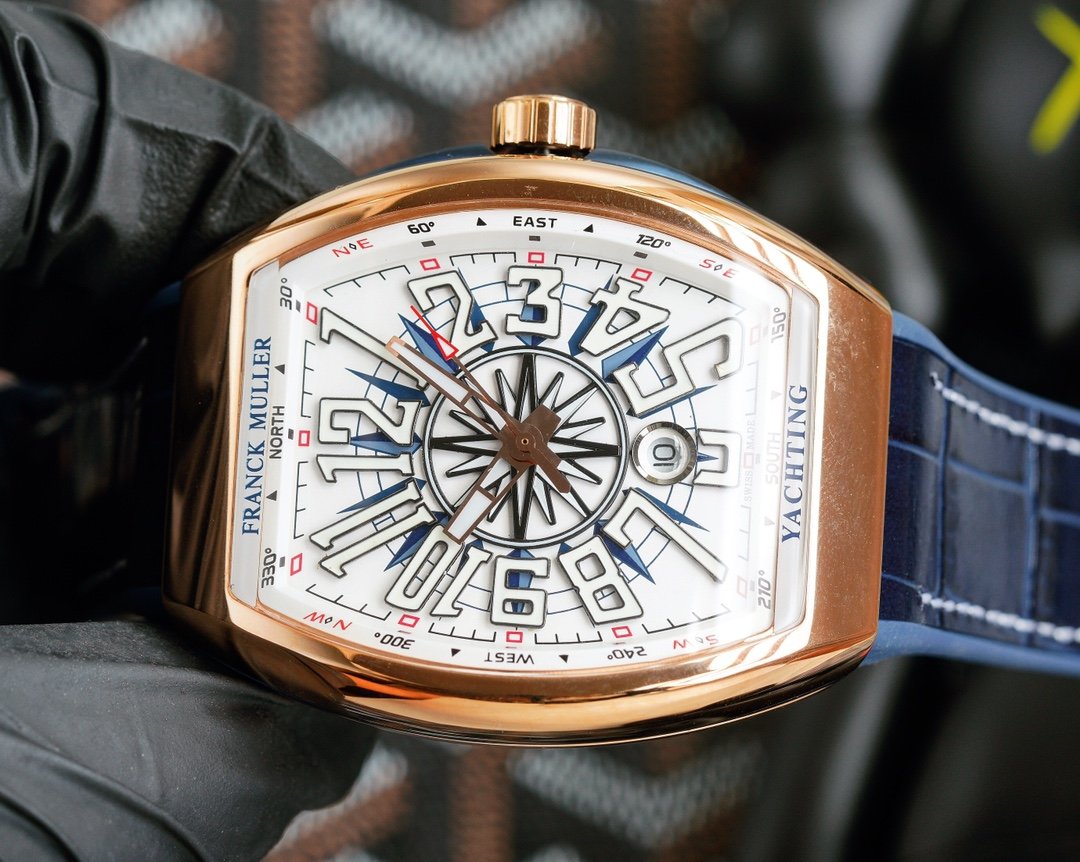 FRANCK VANGUARD YACHTING 45MM ROSE GOLD WHITE DIAL