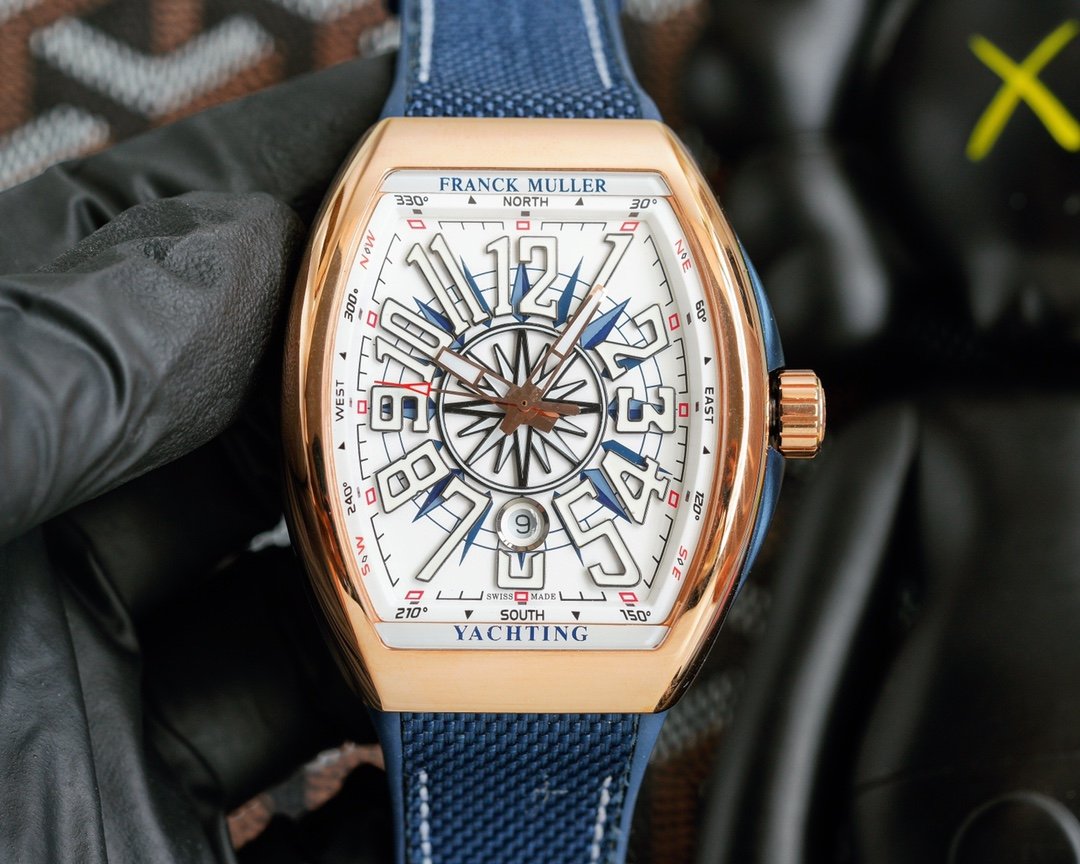 FRANCK VANGUARD YACHTING 45MM ROSE GOLD WHITE DIAL