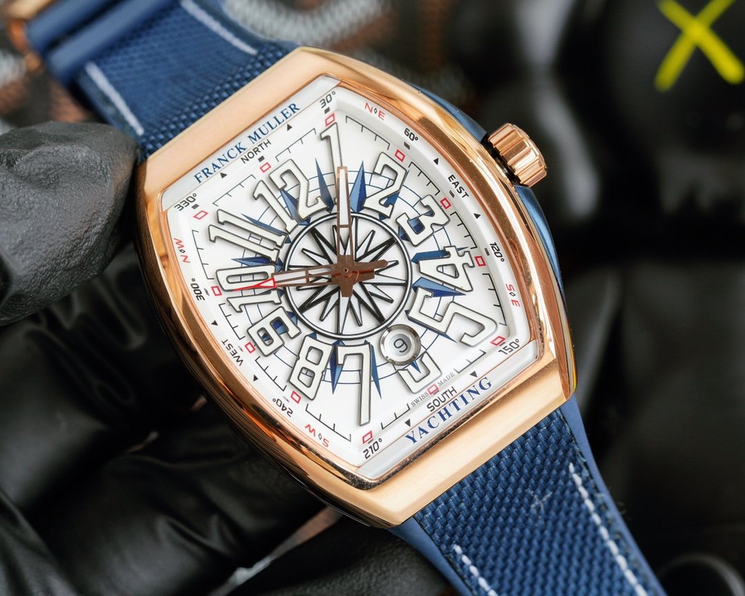 FRANCK VANGUARD YACHTING 45MM ROSE GOLD WHITE DIAL