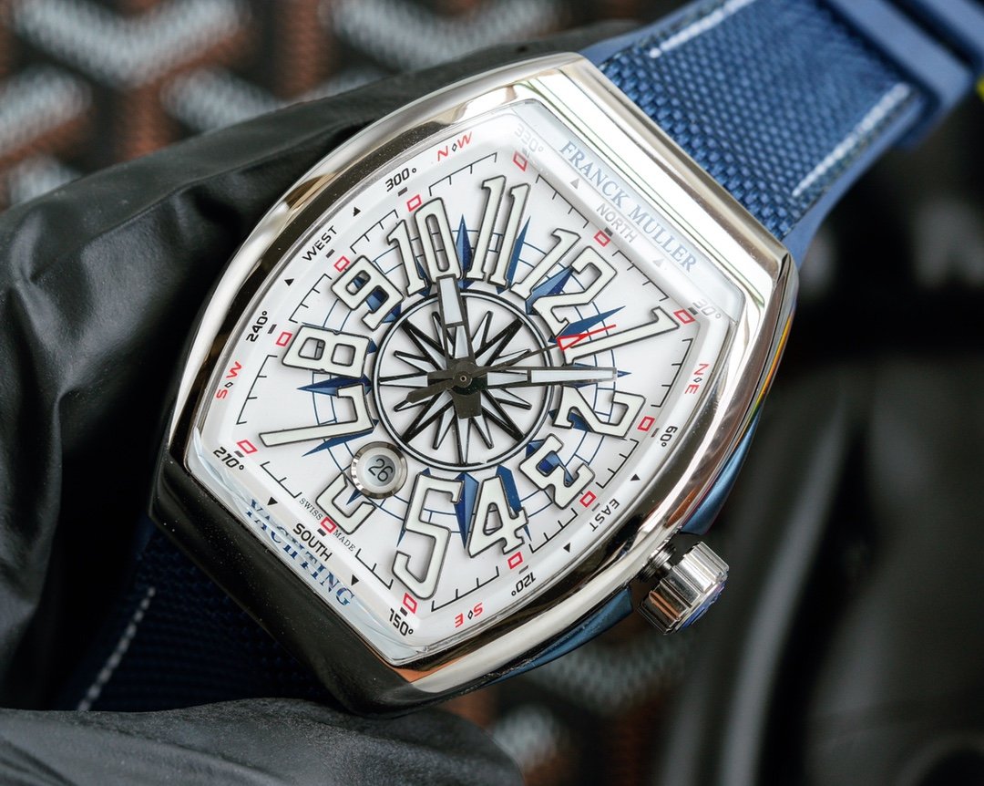 FRANCK VANGUARD YACHTING 45MM STEEL CASE WHITE DIAL