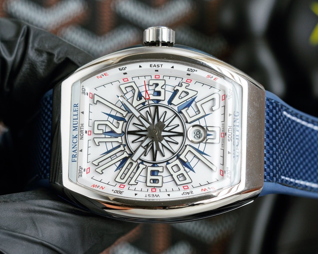 FRANCK VANGUARD YACHTING 45MM STEEL CASE WHITE DIAL