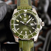 AQUARACER CALIBRE 5 CERAMIC BEZEL LEATHER