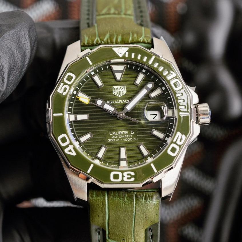 AQUARACER CALIBRE 5 CERAMIC BEZEL LEATHER