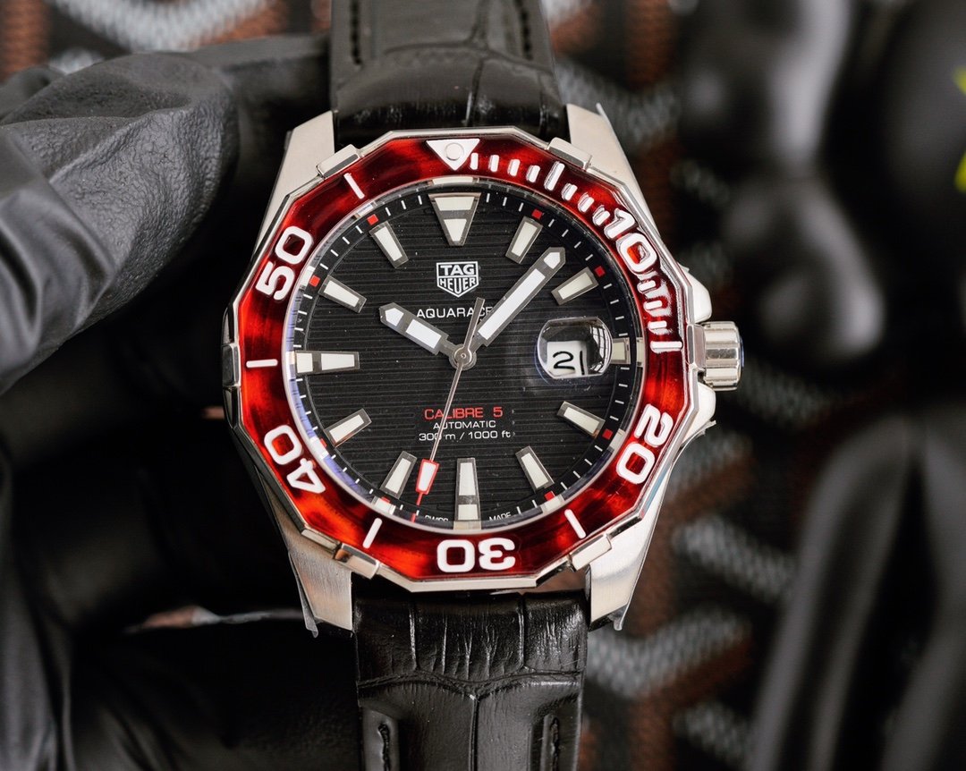 AQUARACER CALIBRE 5 CERAMIC BEZEL LEATHER