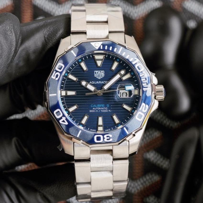 AQUARACER CALIBRE 5 CERAMIC BEZEL STEEL BRACELET
