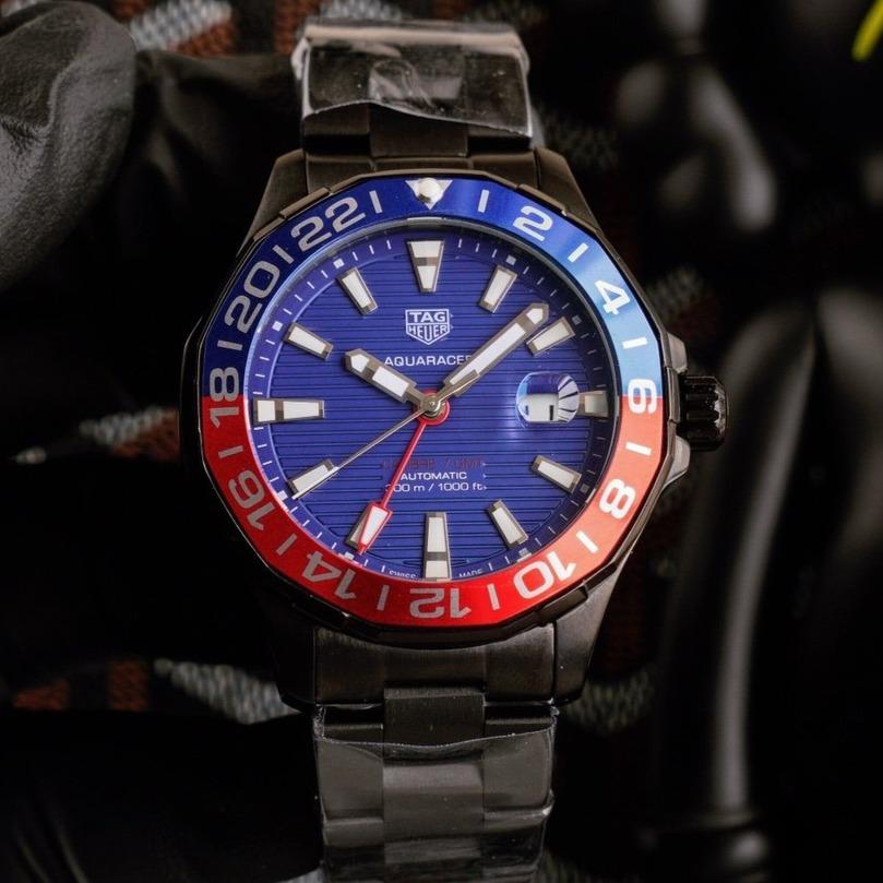 AQUARACER CALIBRE 7GMT BLACK CASE RED BLUE BEZEL