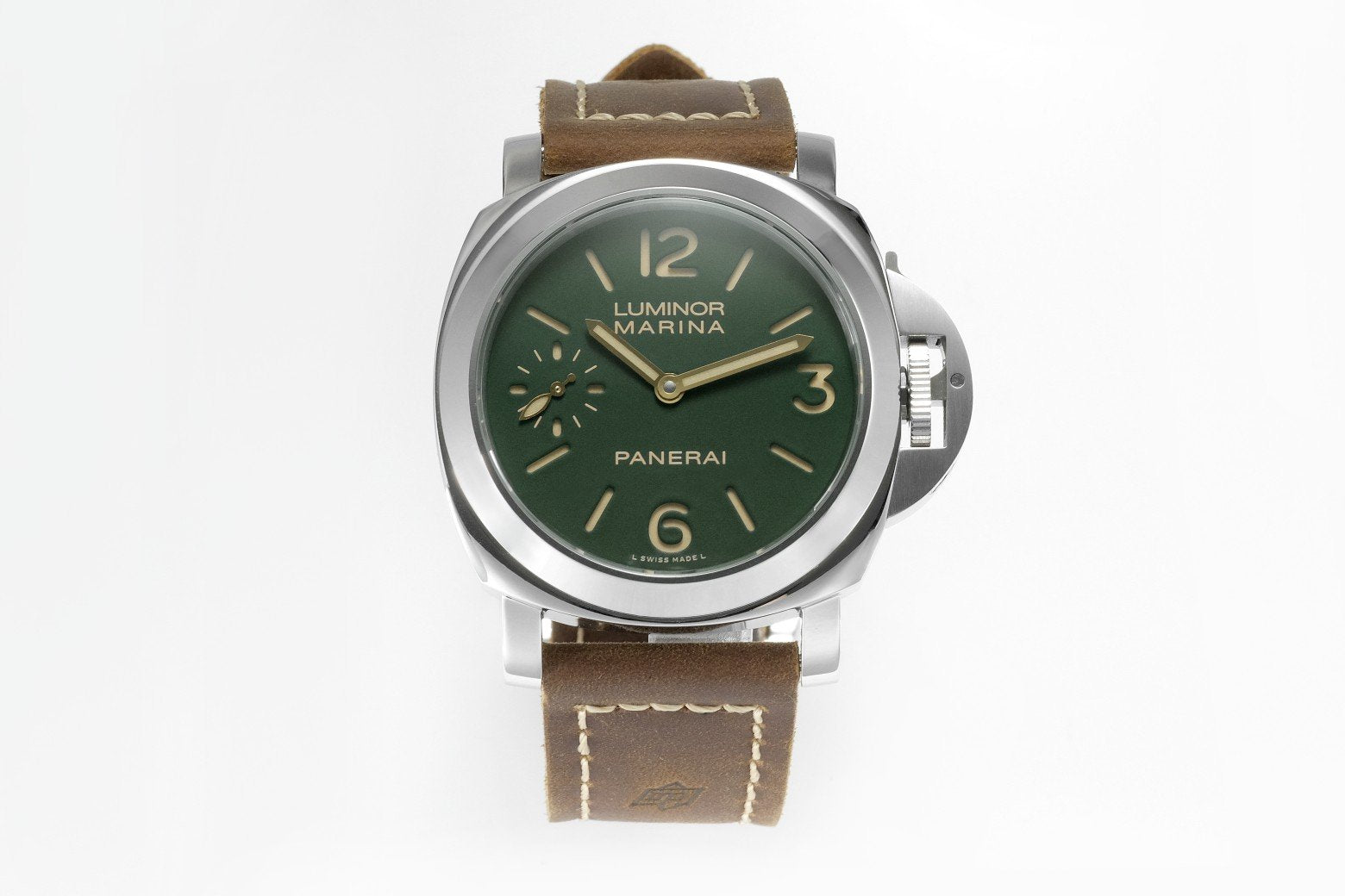 LUMINOR MARINA STEEL CASE GREEN DIAL PAM911