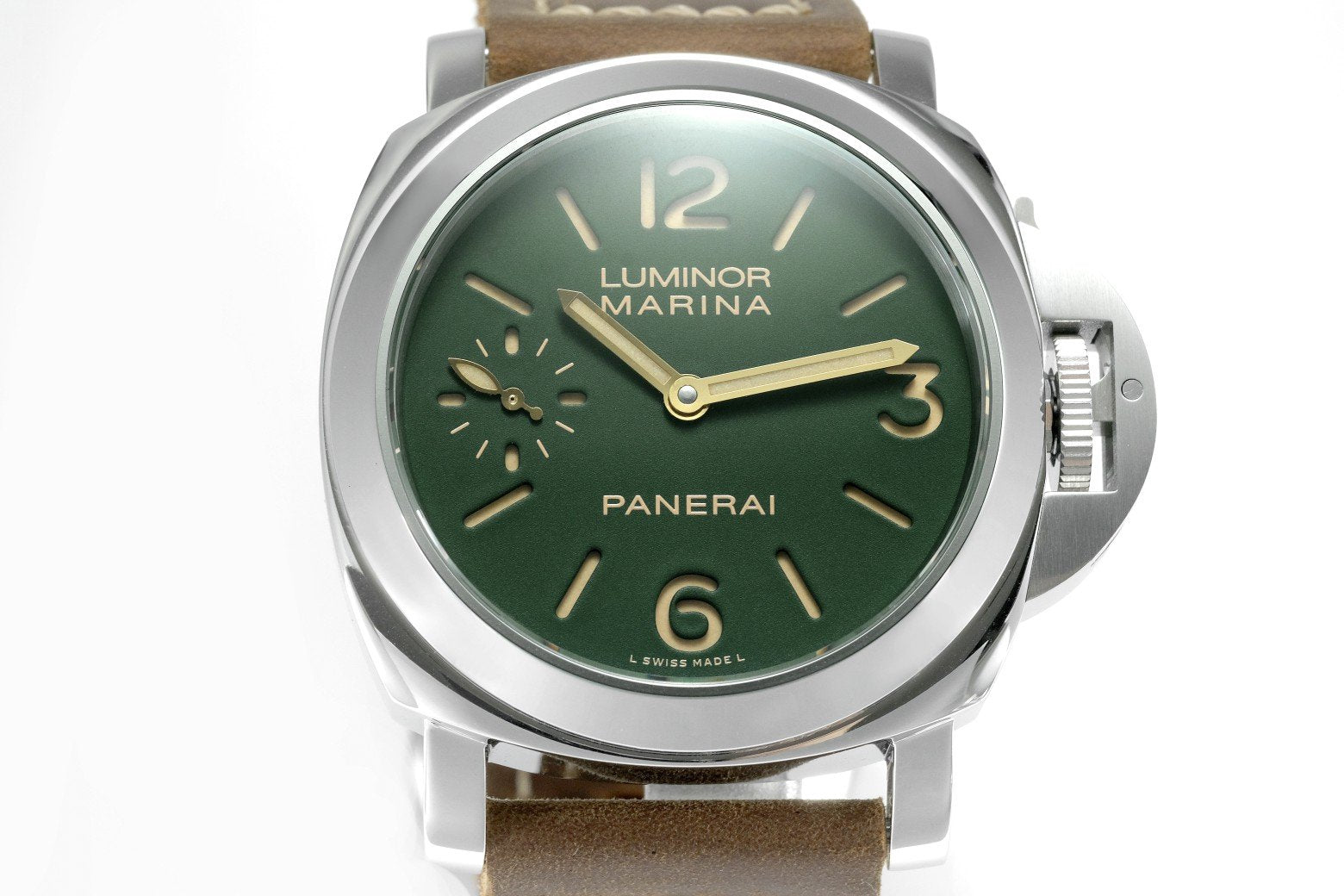 LUMINOR MARINA STEEL CASE GREEN DIAL PAM911