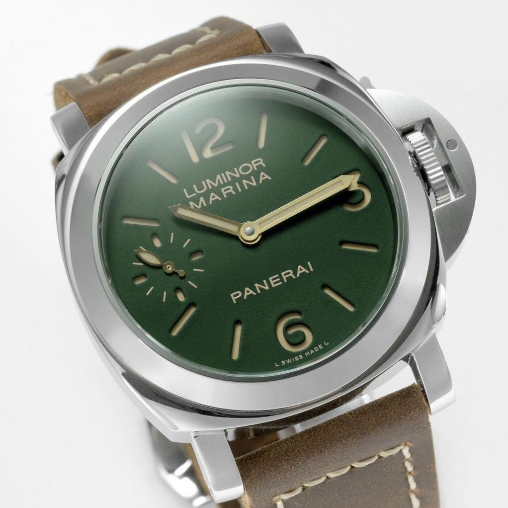 LUMINOR MARINA STEEL CASE GREEN DIAL PAM911